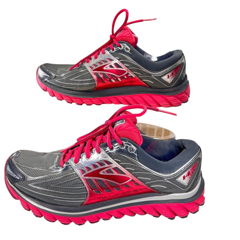 Brooks Glycerin 14 Womens Running Shoes Gray Pink Cushioning Size 9.5 Lightweigh